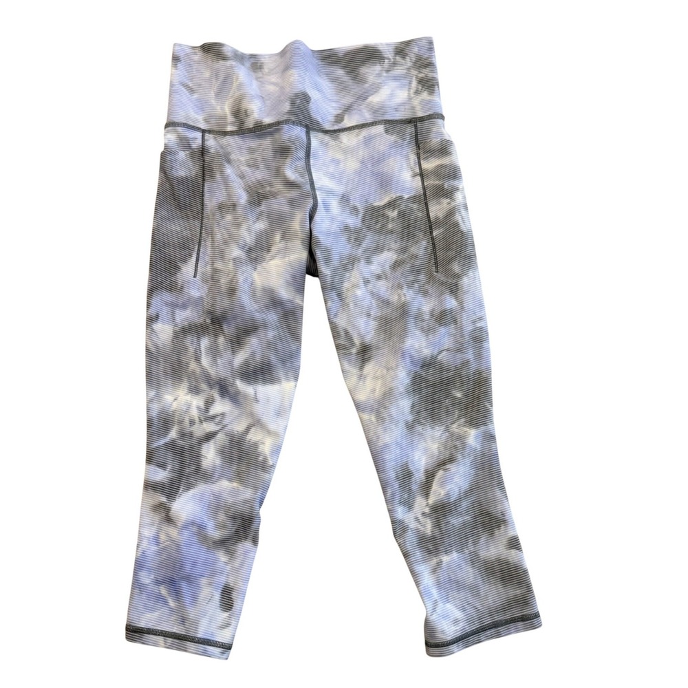 Athleta Salvation Stash‎ Pocket Capri Leggings Tie Dye Print Women's Size M